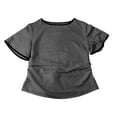 thumbnail image 6 of Cinched Waist Tops for Women Summer Short Sleeve Boat Neck Dressy Casual Blouse Going out Tops Brunch Outfits, 6 of 7