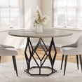 thumbnail image 4 of Kojooin 47 in Round Dining Table for 4 to 6, Kitchen and Dining Room Table with Metal Base for Home Use, 4 of 8
