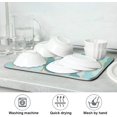 thumbnail image 6 of Geometric Lattice Turquoise Dish Drying Mats for Kitchen 18x24 inch Buffalo Check Plaid Ceramic Mosaic Marble Stone Dish Drying Drainer Pad Rack Sink Mat for Kitchen Counter Coffee Bar, 6 of 6