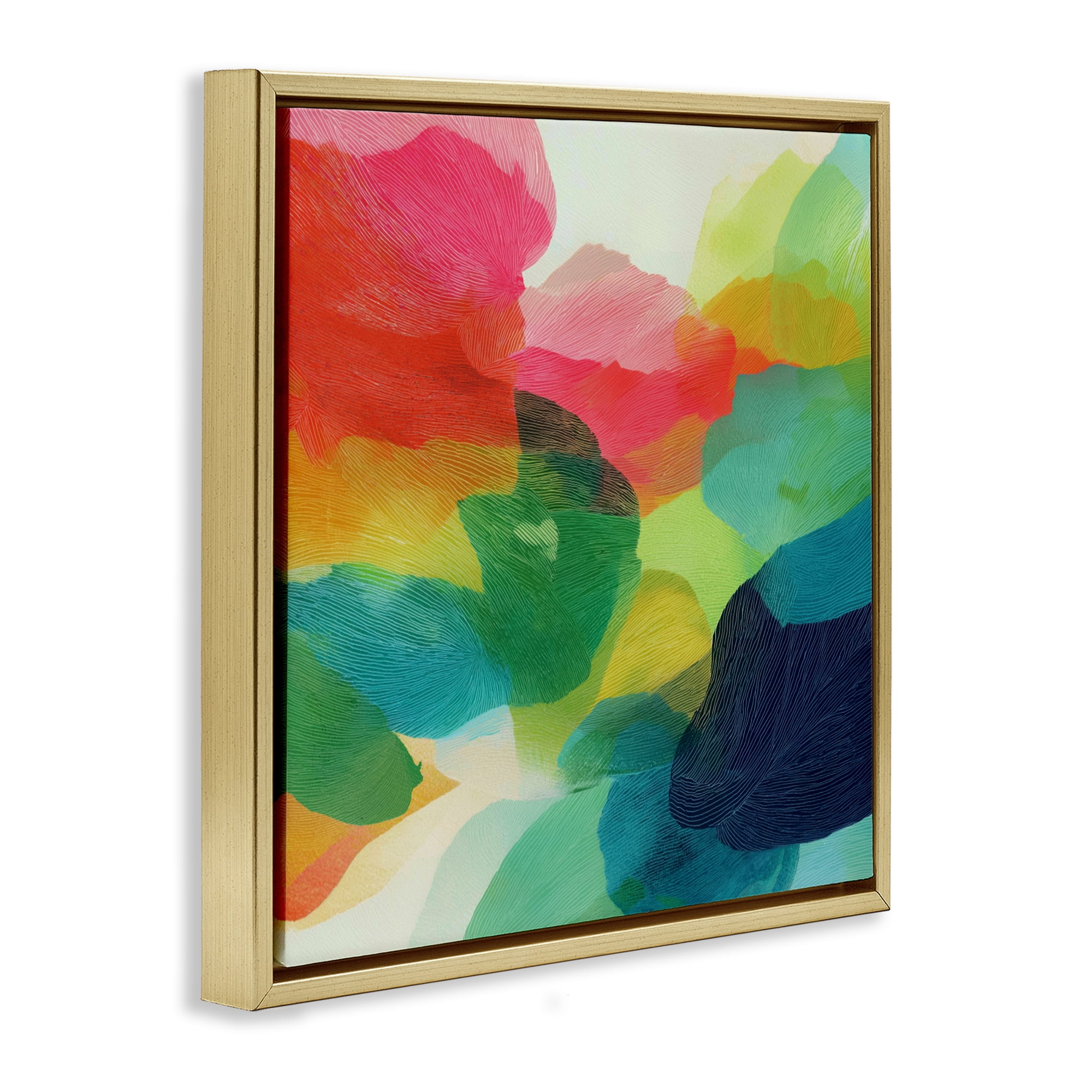 Stupell Industries Vivid Flowing Color Field Gold Framed Floater Canvas Wall Art, design by Chromatic Storm Studio