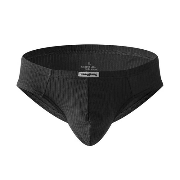 MYG Mens Lingerie Ribbing Bikini Low Waist Bulge Pouch Briefs Underwear Underpants