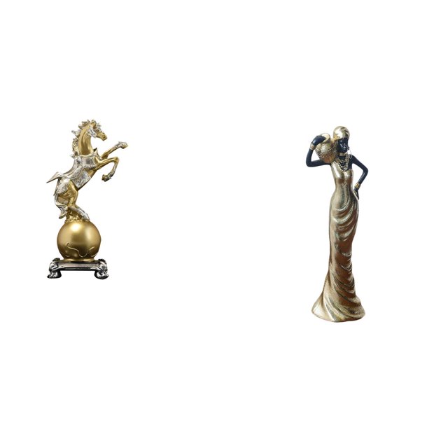 Figura de caballo de resina moderna y dama tribal, adorno artesanal para sala de estar, oficina, escritorio, dormitorio, centro de mesa, estante, arma