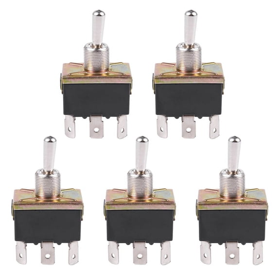 5X AC 250V/10A 125V/15A DPDT 3 Position ON//ON 6 Pins Toggle Switch Black Silver