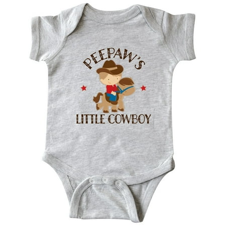 

Inktastic Peepaw Little Cowboy Grandson Gift Baby Boy Bodysuit