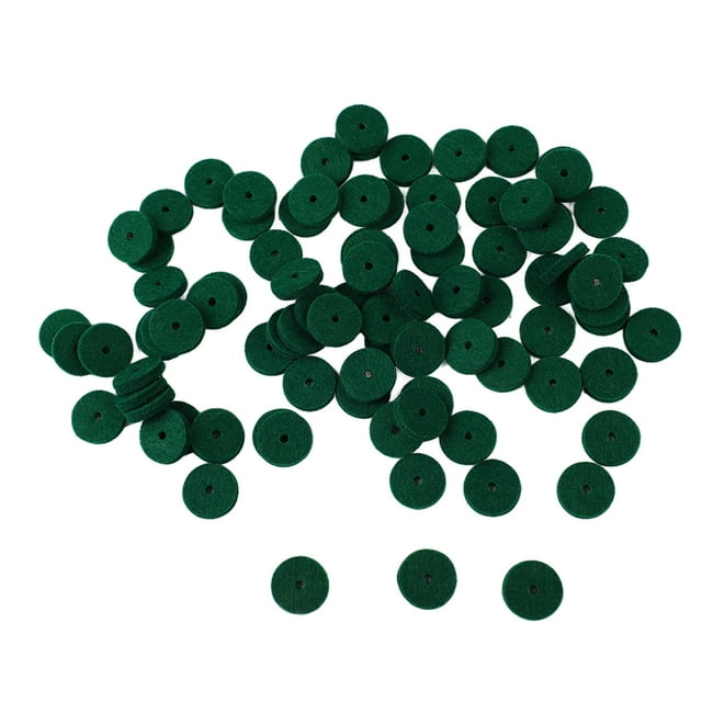Almohadilla redonda de fieltro para piano NikouMX 90 piezas fieltro verde 2.5 x 2.5 cm