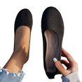 thumbnail image 4 of Women Casual Shoes Knitted Trainers Ballet Shoes Flat Footwear Non Slip Breathable Style For Women Everyday Casual Wear ,Us Size:8, 4 of 9