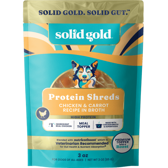 Solid Gold Protein Shred Toppers for Dogs, Chicken Vegetables 3oz Pouch
