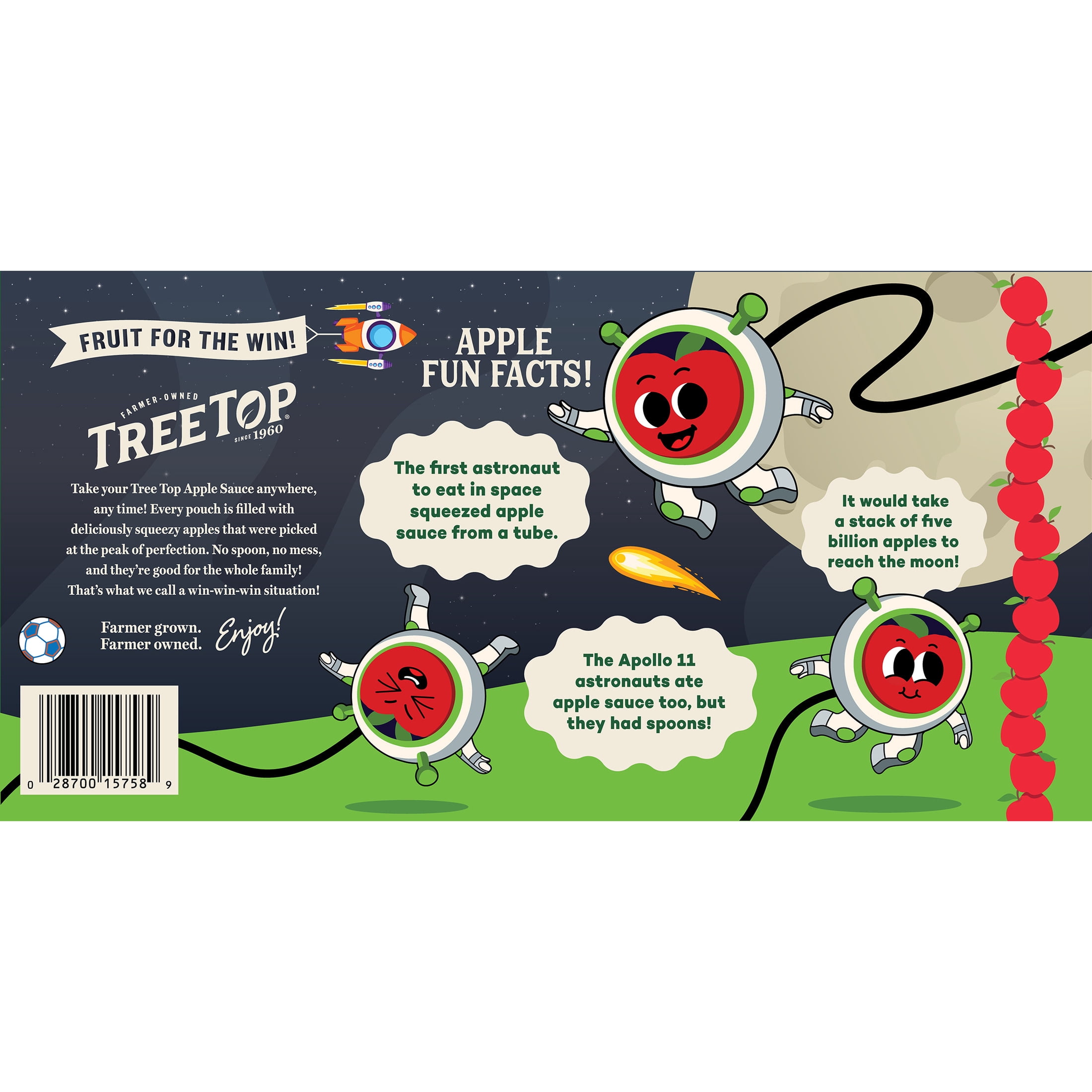 Tree Top Apple Sauce Pouches, No Sugar Added, 3.2 Oz, 20 Count