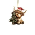 thumbnail image 2 of Cartoon Cow Decorative Ornament Christmas Tree Ornament Car Interior Animal Hanging Ornament for Christmas Home Decoration Window Wall Hanging Ornament, 2 of 5