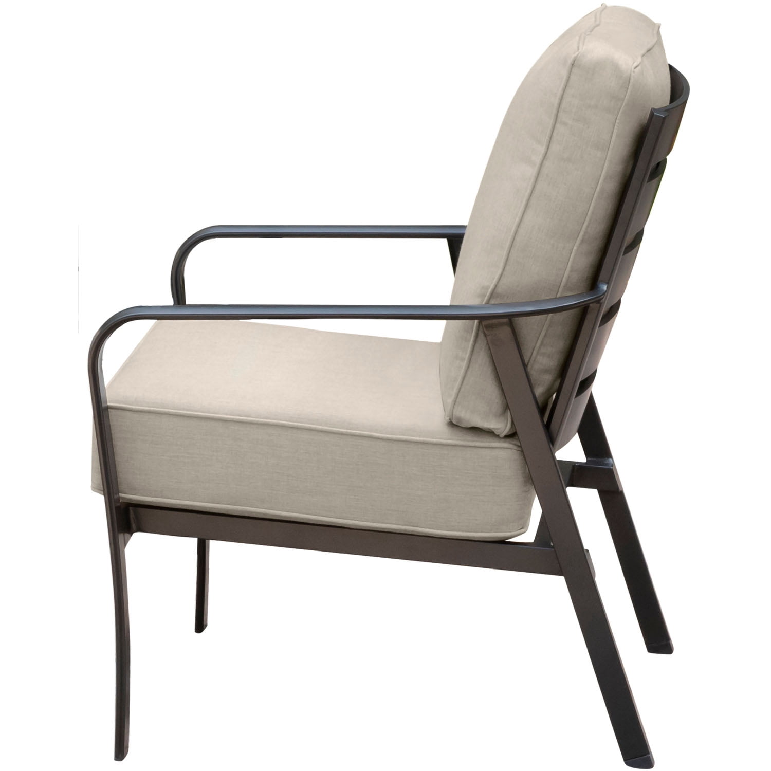 Hanover Cortino 5-Piece Commercial-Grade Patio Seating Set with 2 Cushioned Club Chairs, Sofa, and Slat-Top Coffee and Side Table