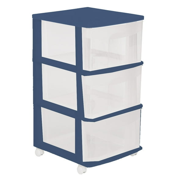 CAJONERA DE PISO ITALHOME 3 NIVELES AZUL