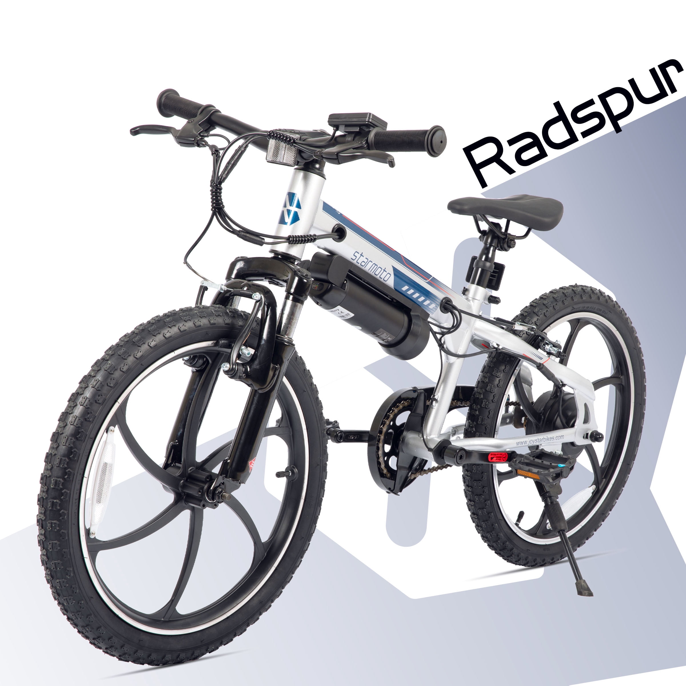 JOYSTAR Radspur Electric Bike 20" with 250W Brushless Motor, 15 Miles 15MPH Electric Mountain Bicycle with Removable Battery, White