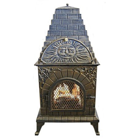Deeco Dm 0039 Ia C Aztec Allure Cast Iron Chiminea Pizza Oven