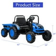 thumbnail image 5 of Luku 12V Kids Tractor with Trailer, Remote Control, Music, LED Lights, Electric Vehicle Toy, Blue, 5 of 7