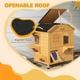 thumbnail image 3 of PawHut Outdoor Wooden 2-Story Cat House, Wooden Door, Openable Roof, Jumping Platforms, Natural, 3 of 9