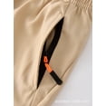 thumbnail image 6 of Girls Shorts with Multi Zipper Pockets Quick Dry Cooling Sweatshorts Elastic Waist Athletic Sports Casual Pant (14Y, Khaki), 6 of 6