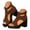 D-Brown, variant on Heels for Women Open Toe Ankle Strap Chunky Heel Sandals Summer Wide Widths Dressy Slide Shoes Low Block Heeled Party Sandal Beige 6.5