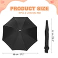 thumbnail image 2 of Sombrero Paraguas Uxcell, Gorro Impermeable Ajustable para Sol y Lluvia con Banda Elástica, 27" y 4 Piezas y Negro - Adecuado para (Mujeres/Hombres Pesca/Camping/Jardinería/Playa/Sombra Solar), 2 of 7