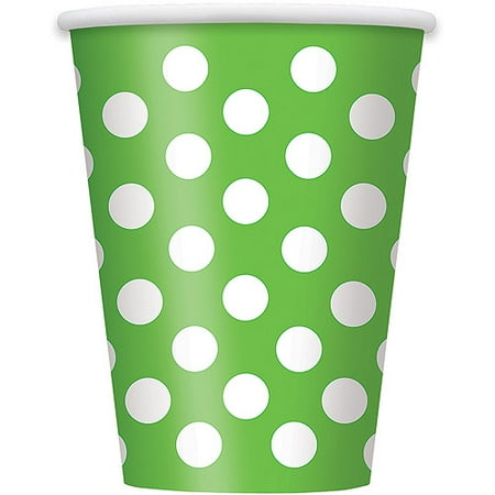 12oz Polka Dot Paper Cups Lime Green 6ct Walmart Com