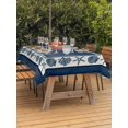 thumbnail image 2 of Outdoor Tablecloth with Umbrella Hole & Zipper, Navy Blue Beach Coastal Rectangle Tablecloth 60x120 Inch, Summer Nautical Starfish Shell Coral Vintage Patio Table Cover Waterproof Table Cloth, 2 of 7