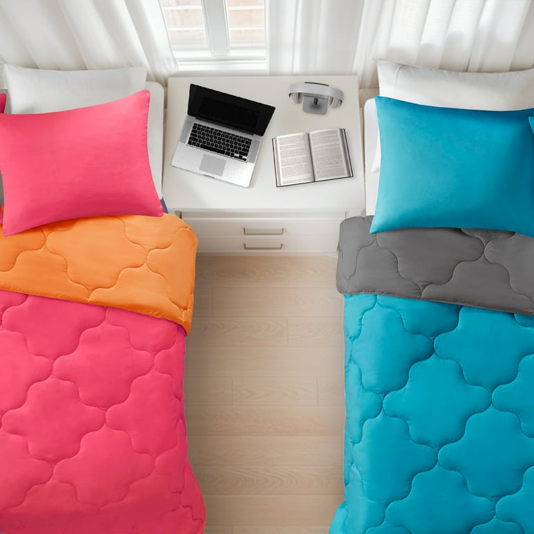 Comfort Spaces Reversible Twin/Twin XL Comforter Set Teal/Charcoal