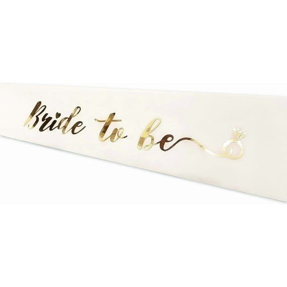 1 pcs Bride to Be Sash - White, One Size - Bridal Shower, Wedding, Bachelorette Party, Engagement Decoration