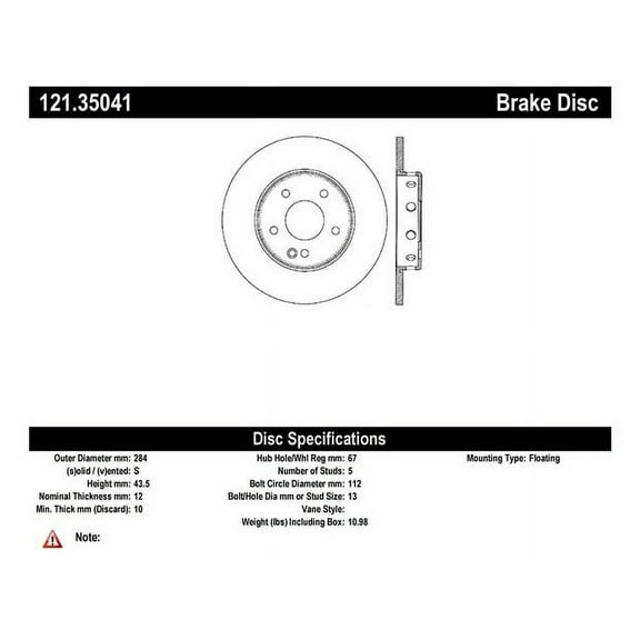C-Tek Disc Brake Rotor 121.35041