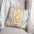 thumbnail image 3 of Creative Products Peach Green Folk Pattern 20x20 Indoor / Outdoor Pillow, 3 of 3