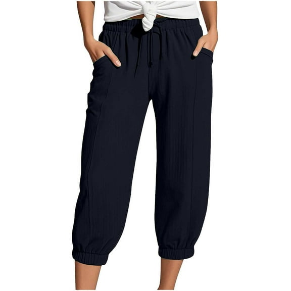 EDFBUYKRS Female Women Pants Casual Work Pants Women Tall Cargo Women Fashion Straight Leg Casual Pants High Waist Sports Loose Pants M