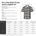 thumbnail image 5 of Fuzoiu Black White Plaid Print Hawaiian Shirt for Men, Summer Beach Casual Short Sleeve Button Down Shirts, Men’s Beach Summer Shirts with Pocket,X-Large, 5 of 7