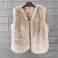 thumbnail image 4 of YDFCWXW 2025 Fashion Women Fur Vest Short Sleeveless Jacket Winter Warm Coats Outwear Comfy Soft Waistcoat Beige, M, 4 of 7