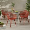 thumbnail image 4 of Christopher Knight Home Chaise de Salle à Manger d'Extérieur Delia (Ensemble de 4), Rouge, 4 of 4
