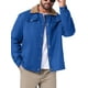 thumbnail image 5 of ABRIGO DE INVIERNO CHIC PARA HOMBRES CON CUELLO, FRONTAL DE BOTÓN, FORRO POLAR, BOLSILLOS, CHAQUETA DE CAMIONERO XL AZUL, 5 of 6