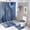 AA-2, variant on Blue Agate Marble Print-1 Shower Curtain Sets Non-Slip Rugs Bath Mat Toilet Cover U Shaped Mat 4 Pcs