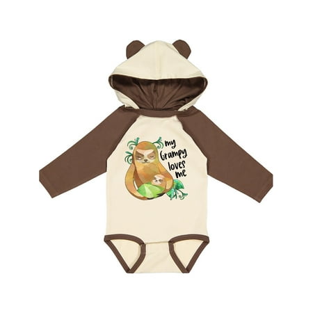 

Inktastic My Grampy Loves Me Cute Sloth and Baby Gift Baby Boy or Baby Girl Long Sleeve Bodysuit