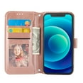 thumbnail image 6 of Allytech CrossBody Wallet Case for iPhone 13 Pro,Shoulder Strap + Wristlet Card Holder Kickstand Magnetic Folio Closure Zipper Flip Pouch PU Leather Case for iPhone 13 Pro, Rosegold, 6 of 11