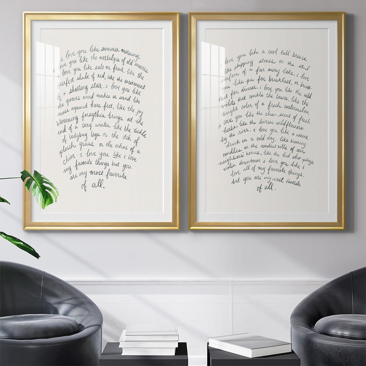 Wexford Home Letter to a Lover I Premium Framed Print, 30.5" x 42.5" - Ready to Hang, Gold (Set of 2)