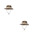 thumbnail image 2 of Sonducket Sombrero de pesca de poliéster, reemplazo Vintage para hombres y mujeres, cordón a prueba de sol para exteriores, gorra fácil de Caqui claro 2piezas, 2 of 6