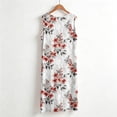 thumbnail image 6 of SOOMLON White Nightgowns for Women Plus Size Loose Soft Loungewear Crew Neck Sleeveless Long Sundress Floral Sleepdress, 6 of 6