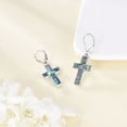 thumbnail image 3 of YAFEINI 925 sterling silver cross sunflower filaments abalone shell earrings as a jewelry gift for Women, 3 of 6