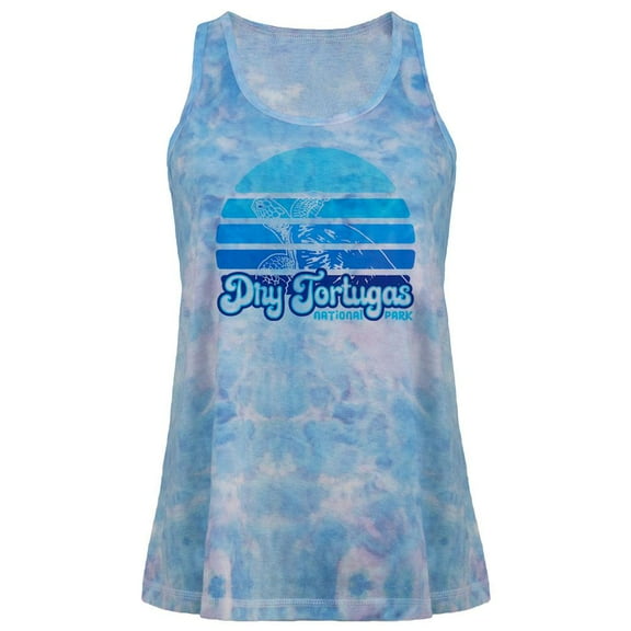 National Park Retro 70s Sunset Dry Tortugas Juniors Tie Dye Tank Top Multi MD