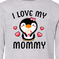 thumbnail image 4 of Inktastic I Love My Mommy with Cute Penguin and Hearts Long Sleeve Youth T-Shirt, 4 of 5