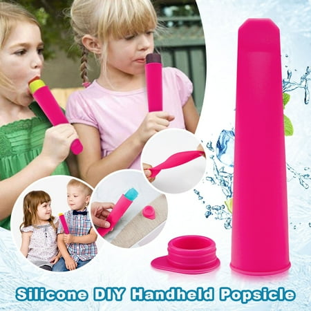 

Kitchen Creative Silicone Popsicle Mould Handheld DIY Ice Cream With Cover Tray