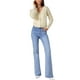 thumbnail image 2 of SUÉTER DE PUNTO DE MANGA LARGA CON BOTONES PARA MUJERES INSPIRE CHIC, CON ESCOTE EN V Y CROPPED, M BEIGE, 2 of 6