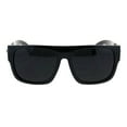 Men's Kush Sunglasses Dark Black Lens Square Flat Top Frame Shiny