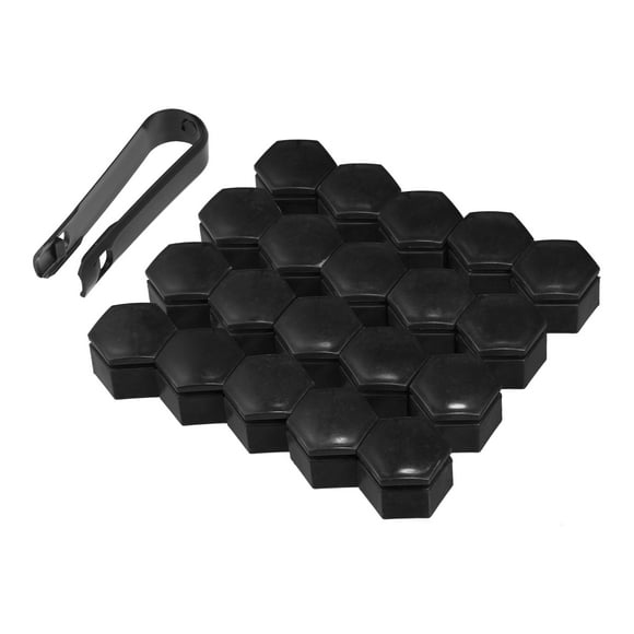 Unique Bargains 20 Pcs 22mm Wheel Lug Nut Covers for Land Rover Range Rover Sport 2006-2013 for Buick Regal 15-17 Black
