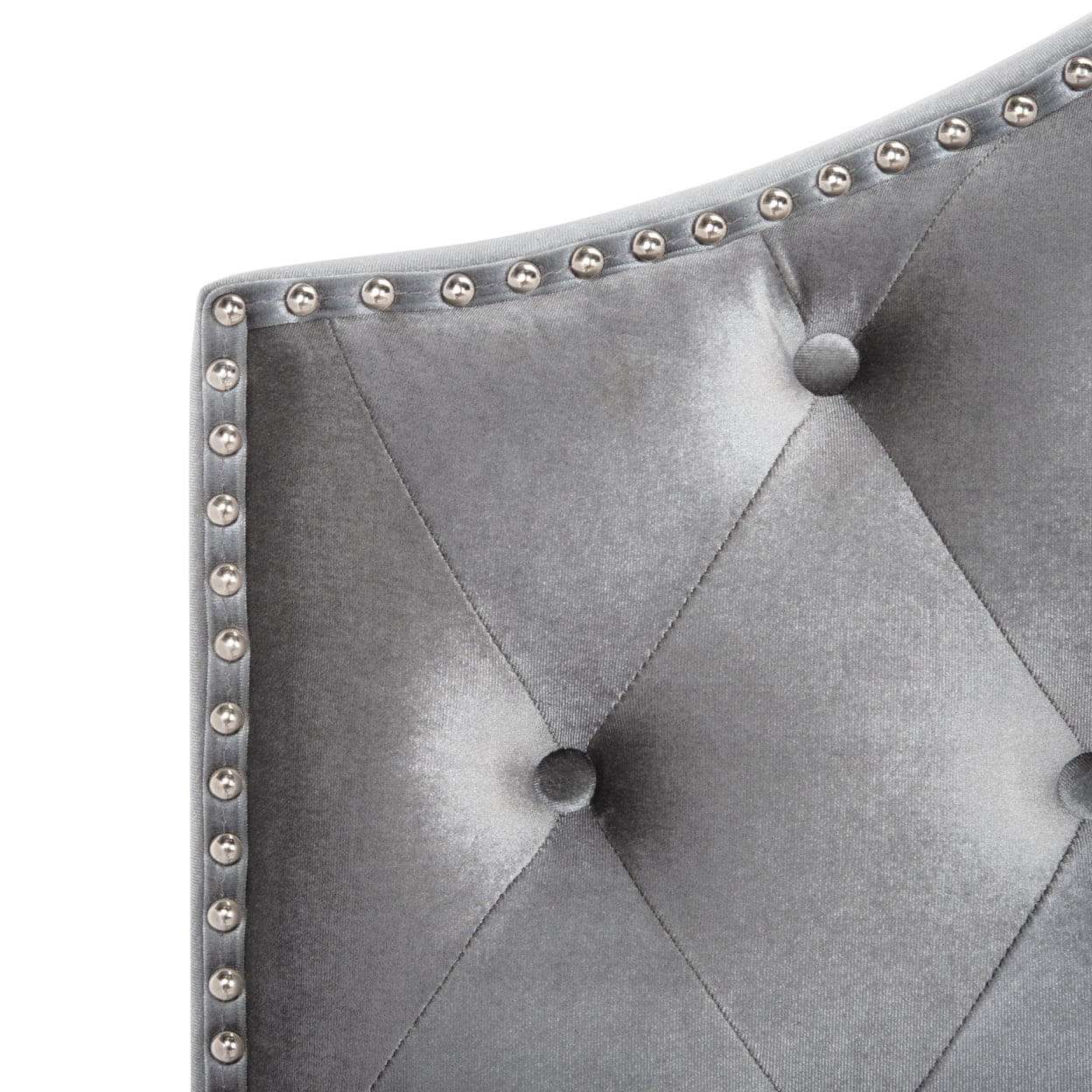 SAFAVIEH Beckham Traditional Tufted Bed, Light Grey