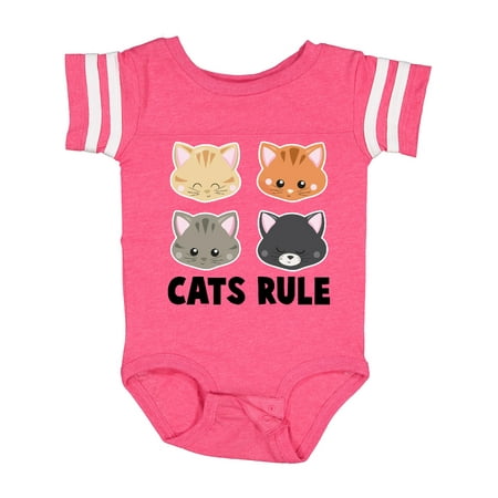 

Inktastic Cats Rule with Cat Heads Gift Baby Boy or Baby Girl Bodysuit