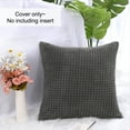 thumbnail image 5 of Unique Bargains Texture Solid Decorative Throw Pillow Cover Dark Grey 20" x 20", 5 of 8
