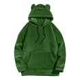 thumbnail image 5 of YueHuiYing Men's 2 Piece Long Sleeve Solid Color Hooded Sweatshirt With Elastic Waistband And Drawstring Shorts Lining Set, 5 of 9